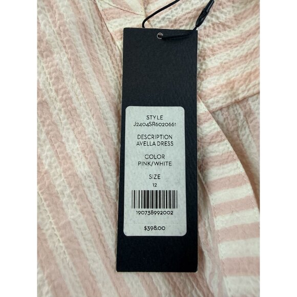 NWT Veronica Beard Avella Ruffled Striped Seersucker Mini Dress Size 12 - Picture 7 of 12